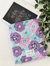 Load image into Gallery viewer, Quilted E-Reader Sleeve - Purple Blooms