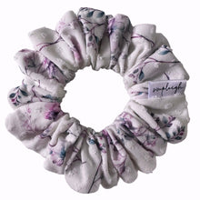 Load image into Gallery viewer, Lavender Wild Flowers Swiss Dot Scrunchie