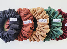 Load image into Gallery viewer, Cognac Bamboo Ribbed Scrunchie - CLEARANCE