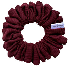 Load image into Gallery viewer, Merlot Bamboo Ribbed Scrunchie - CLEARANCE