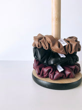 Load image into Gallery viewer, Bad-Ass Black Vegan Leather Scrunchie