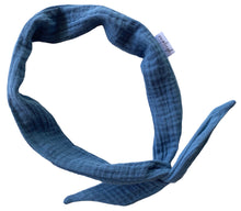 Load image into Gallery viewer, Denim Organic Muslin Hair Wrap w/ Wire