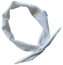Load image into Gallery viewer, White Organic Muslin Hair Wrap w/ Wire
