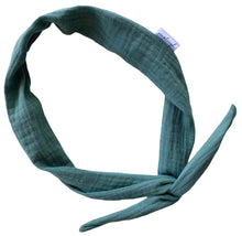 Load image into Gallery viewer, Turkish Teal Organic Muslin Hair Wrap w/ Wire