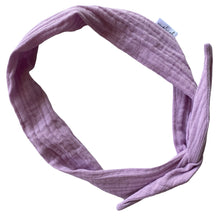 Load image into Gallery viewer, Lilac Organic Muslin Hair Wrap w/ Wire