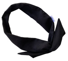 Load image into Gallery viewer, Black Linen Hair Wrap w/ Wire