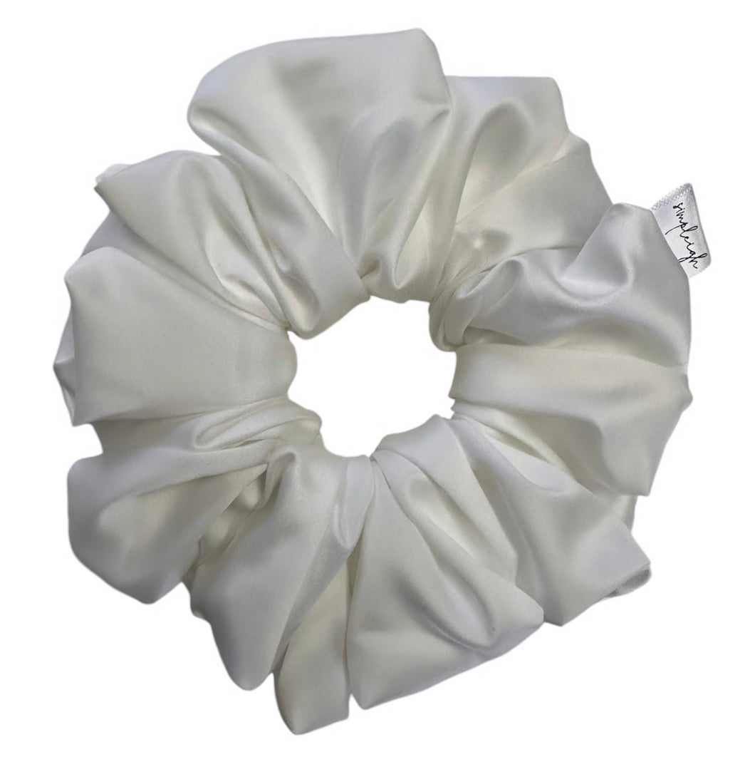 White Silky Satin XL Scrunchie