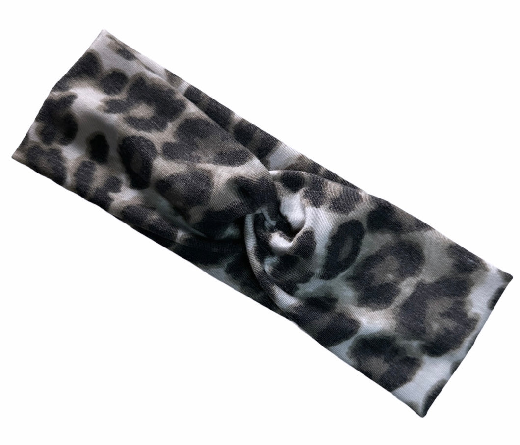 Black Leopard Twist Headband