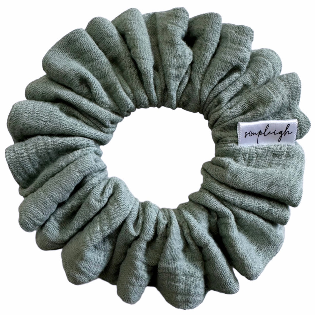 Sage Organic Muslin Scrunchie