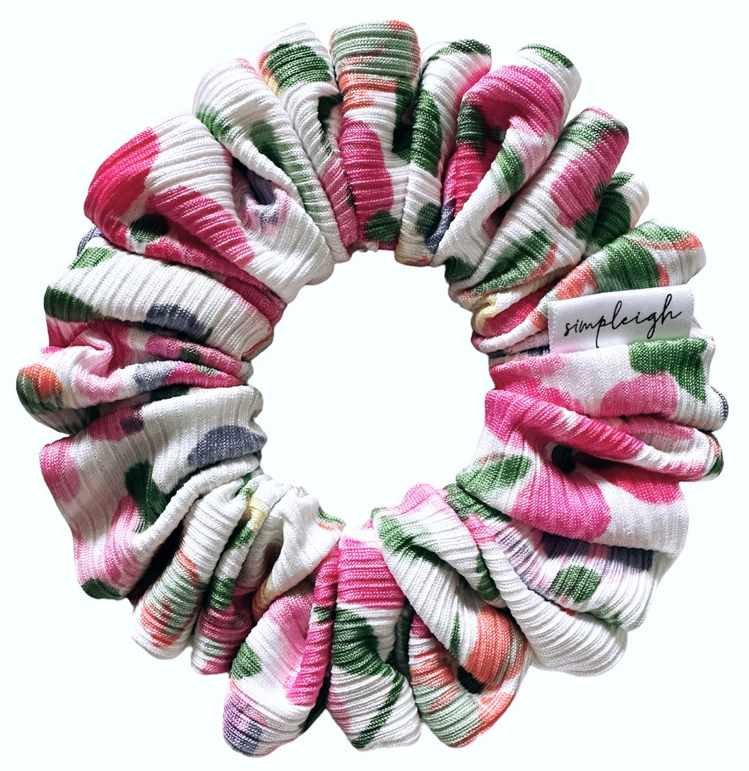 Summer Blooms Bamboo Ribbed Scrunchie