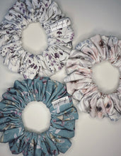 Load image into Gallery viewer, Teal Wild Flowers Scrunchie
