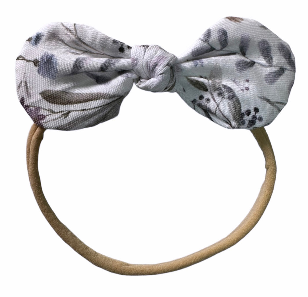 Lilac Floral Knot Bow Headband