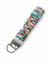 Load image into Gallery viewer, Scrunchie Key Wristlet -Floral+Bows
