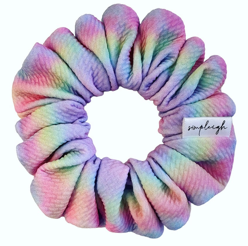 Rainbow Tie-Dye Puffer Scrunchie