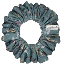 Load image into Gallery viewer, Teal Wild Flowers Scrunchie
