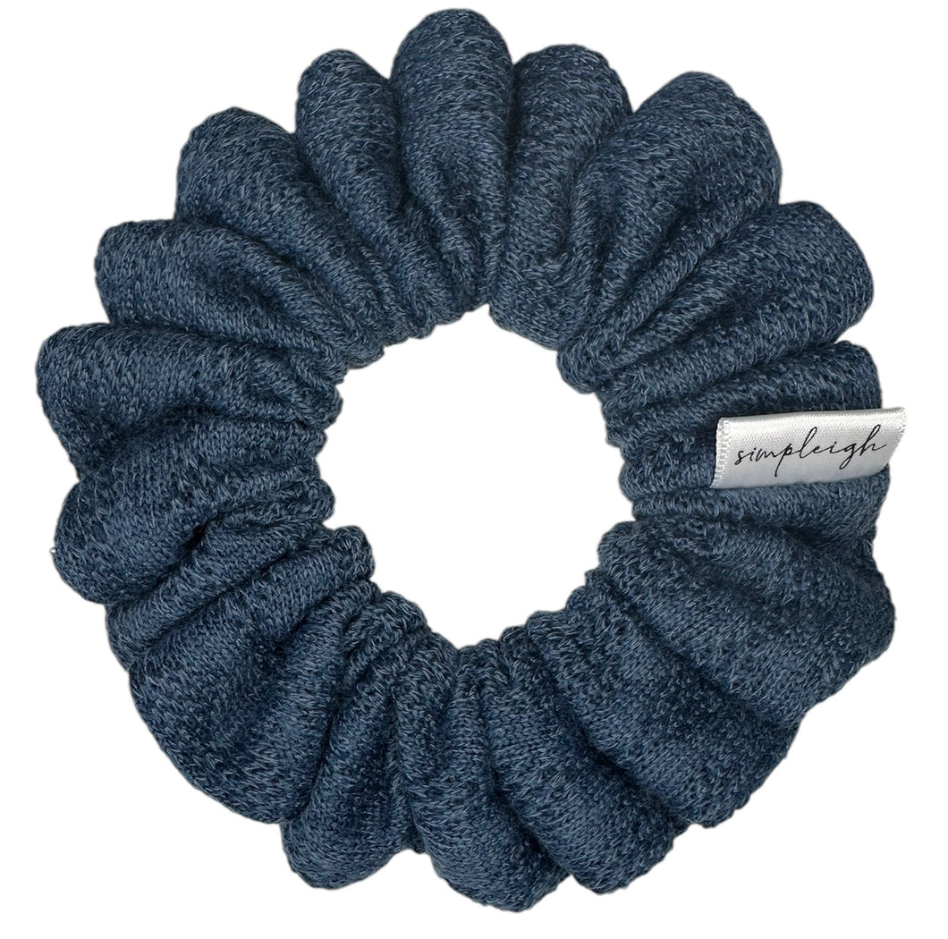 Navy Cable Knit Scrunchie