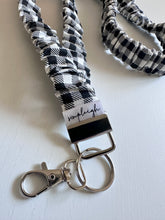 Load image into Gallery viewer, Black Gingham Scrunchie Lanyard
