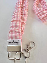 Load image into Gallery viewer, Rose Gingham Scrunchie Lanyard
