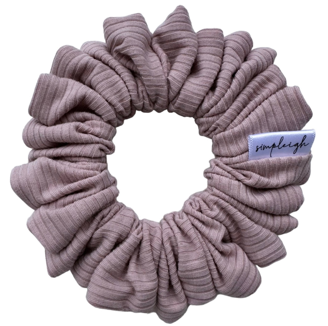 Blush Bamboo Ribbed Scrunchie