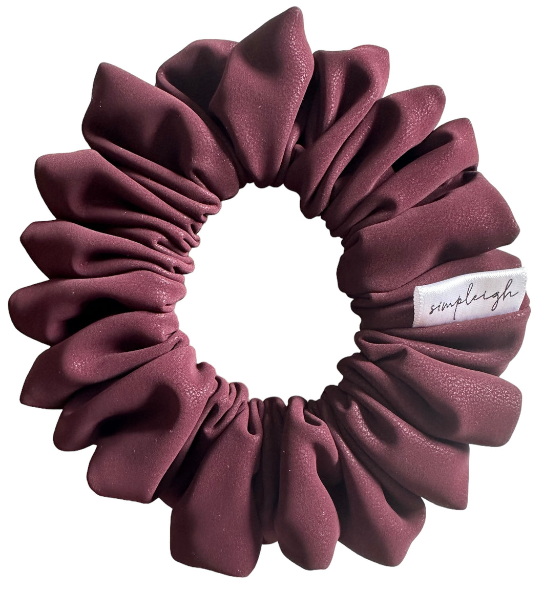 Wine Vegan Leather Scrunchie - CLEARANCE