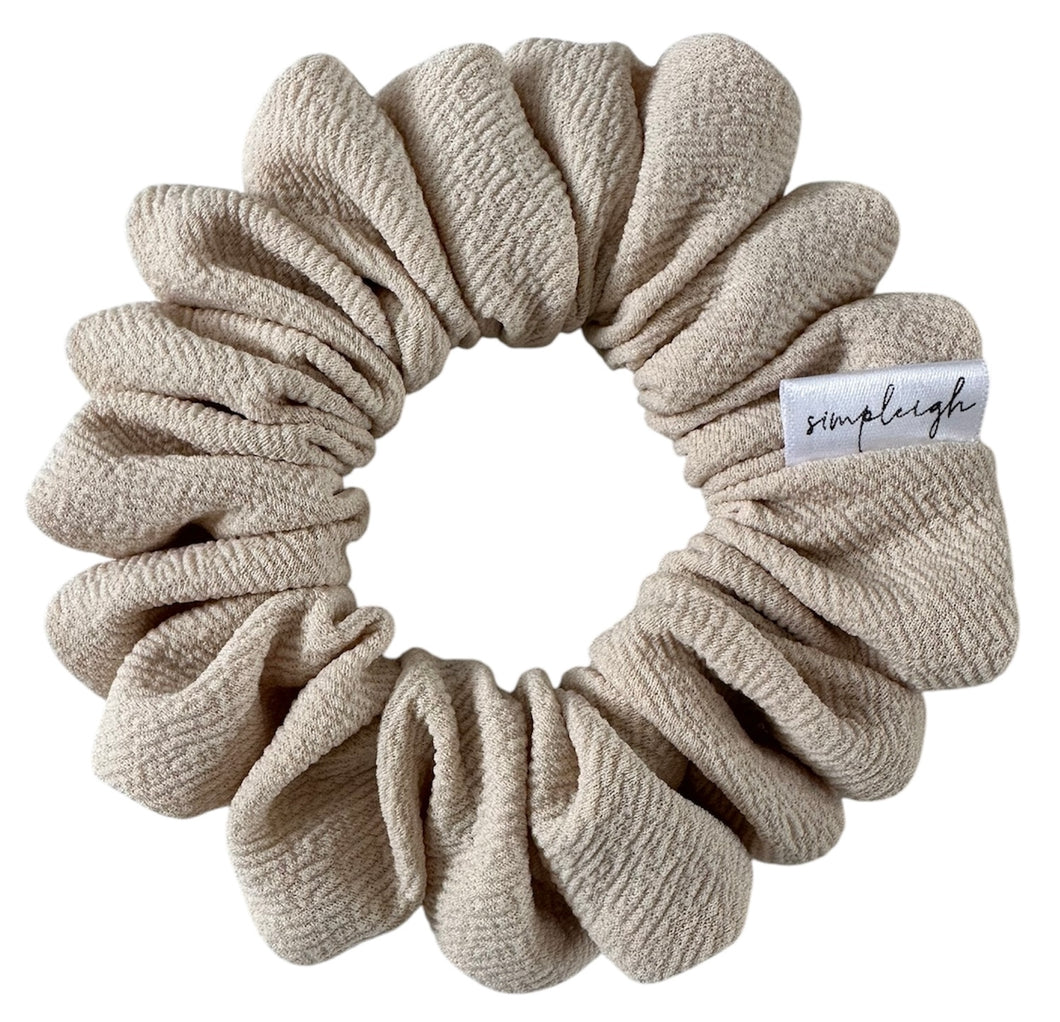 Cream Crepe Knit Scrunchie