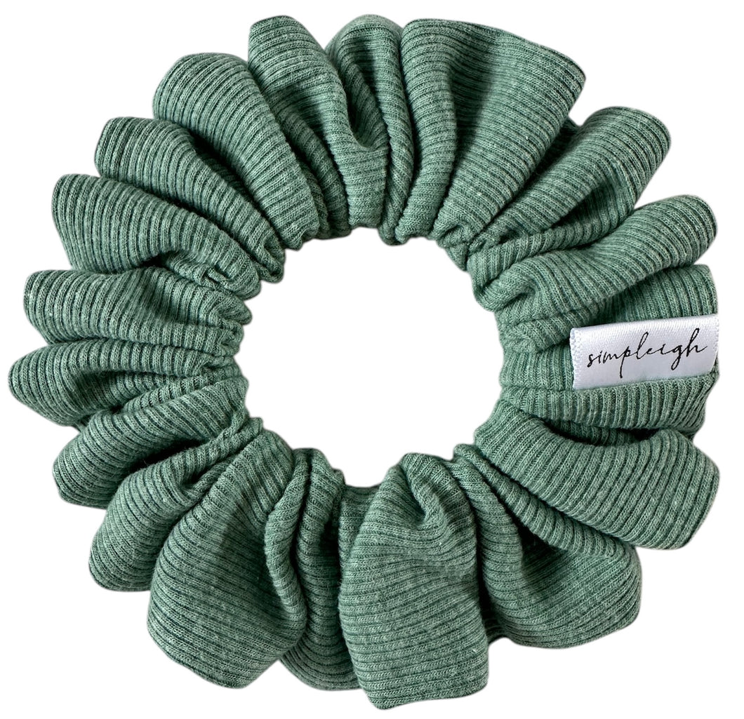 Sage Bamboo Ribbed Scrunchie