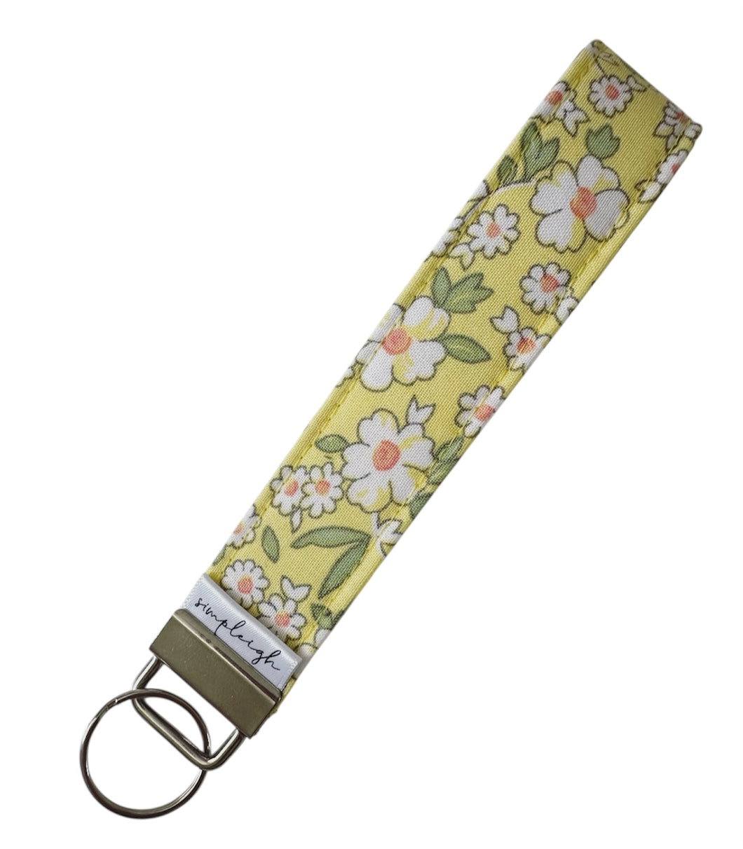 Key Wristlet - Yellow Floral