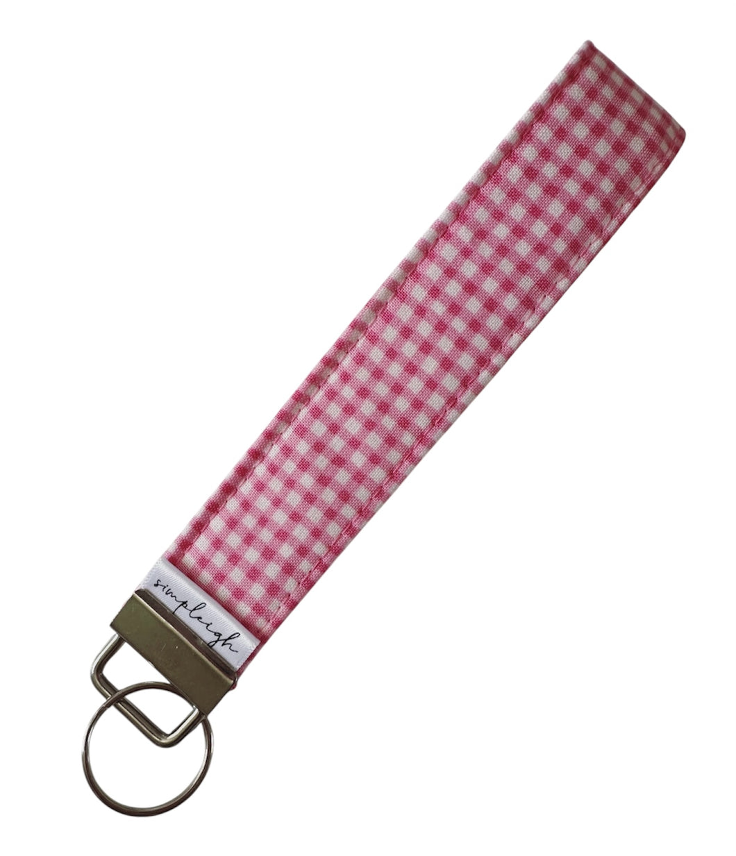 Key Wristlet - Pink Gingham