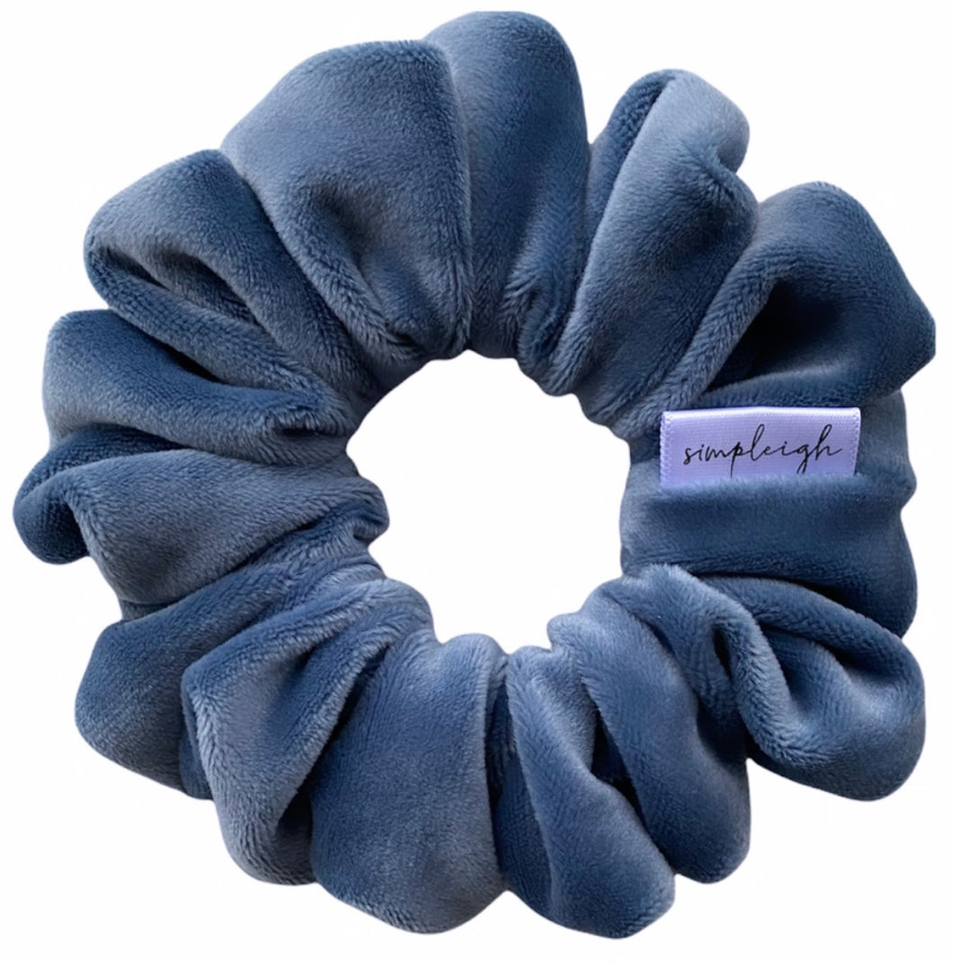 Denim Velour Scrunchie