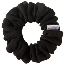 Load image into Gallery viewer, Black Organic Muslin Scrunchie
