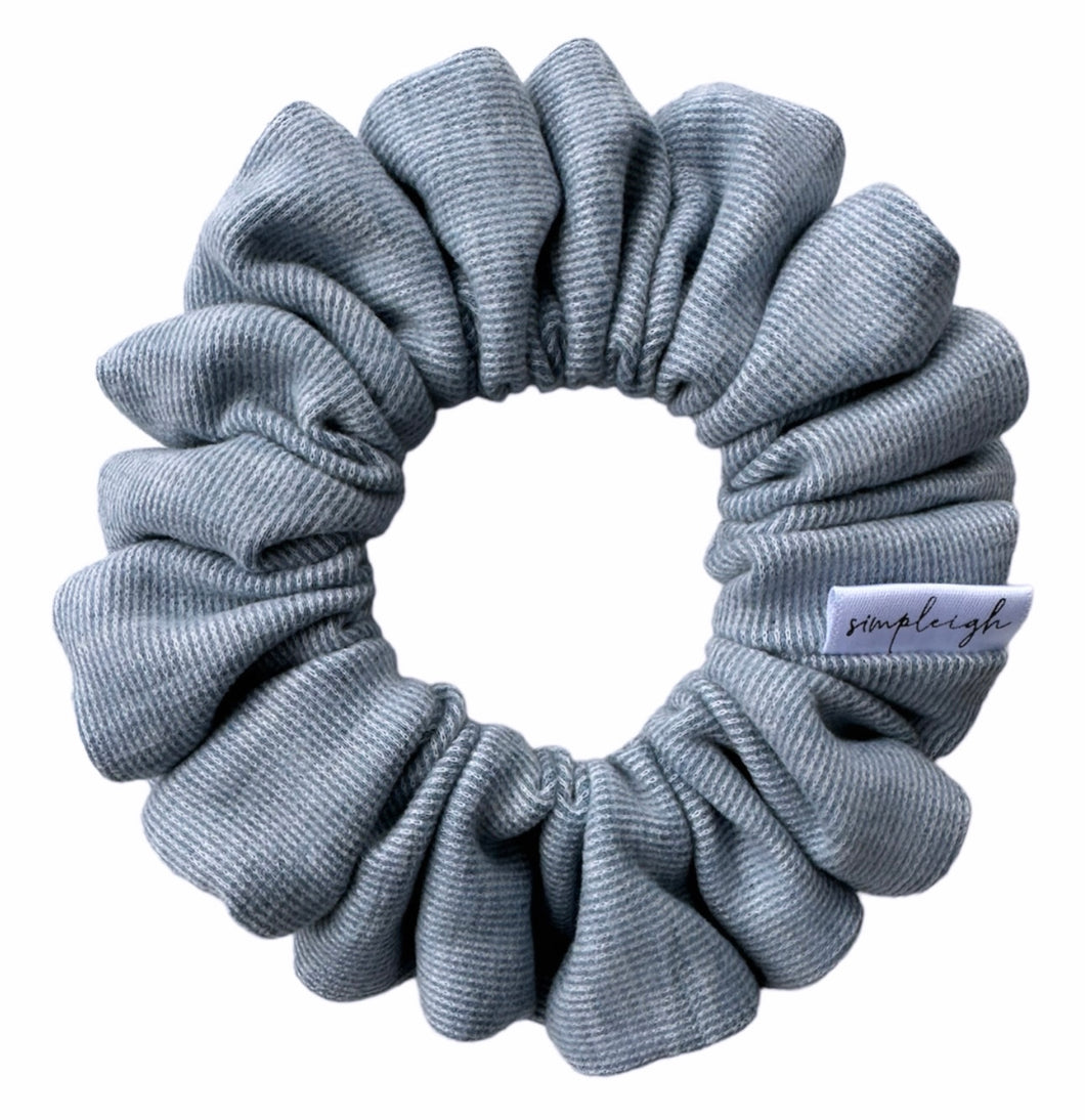 Denim Soft Rib Knit Scrunchie - CLEARANCE