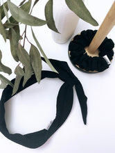 Load image into Gallery viewer, Black Organic Muslin Scrunchie
