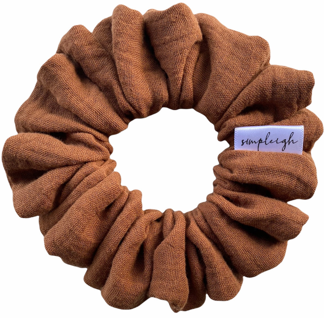 Rust Organic Muslin Scrunchie