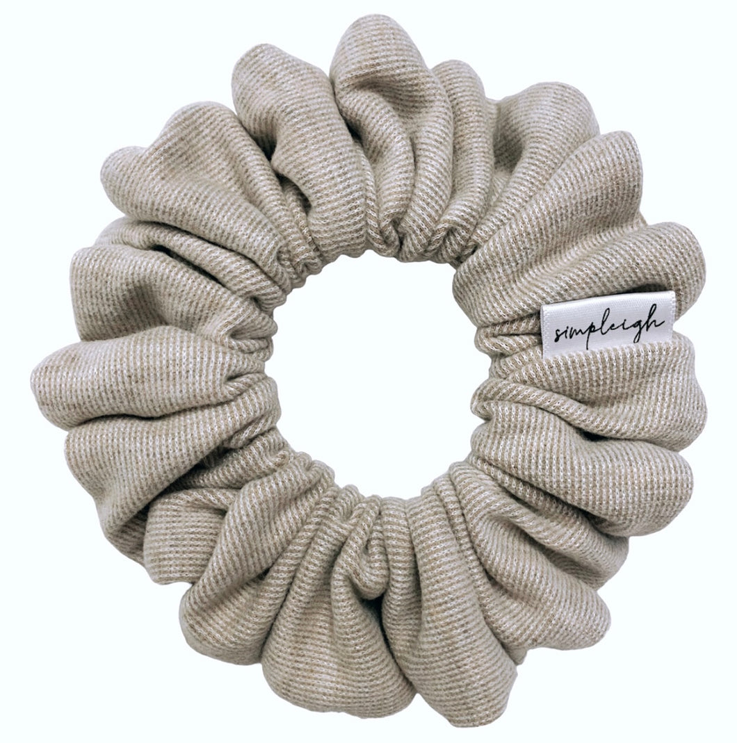 Oatmeal Soft Rib Knit Scrunchie - CLEARANCE