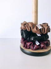 Load image into Gallery viewer, Bad-Ass Black Vegan Leather Scrunchie
