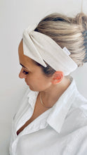 Load image into Gallery viewer, Natural Linen Hair Wrap w/ Wire
