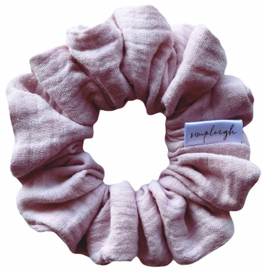 Baby Pink Organic Muslin Scrunchie