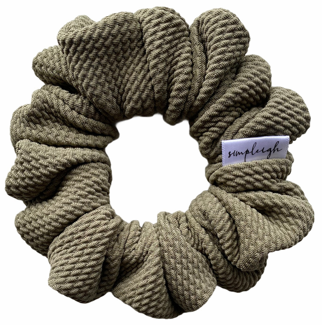 Olive Puffer Scrunchie