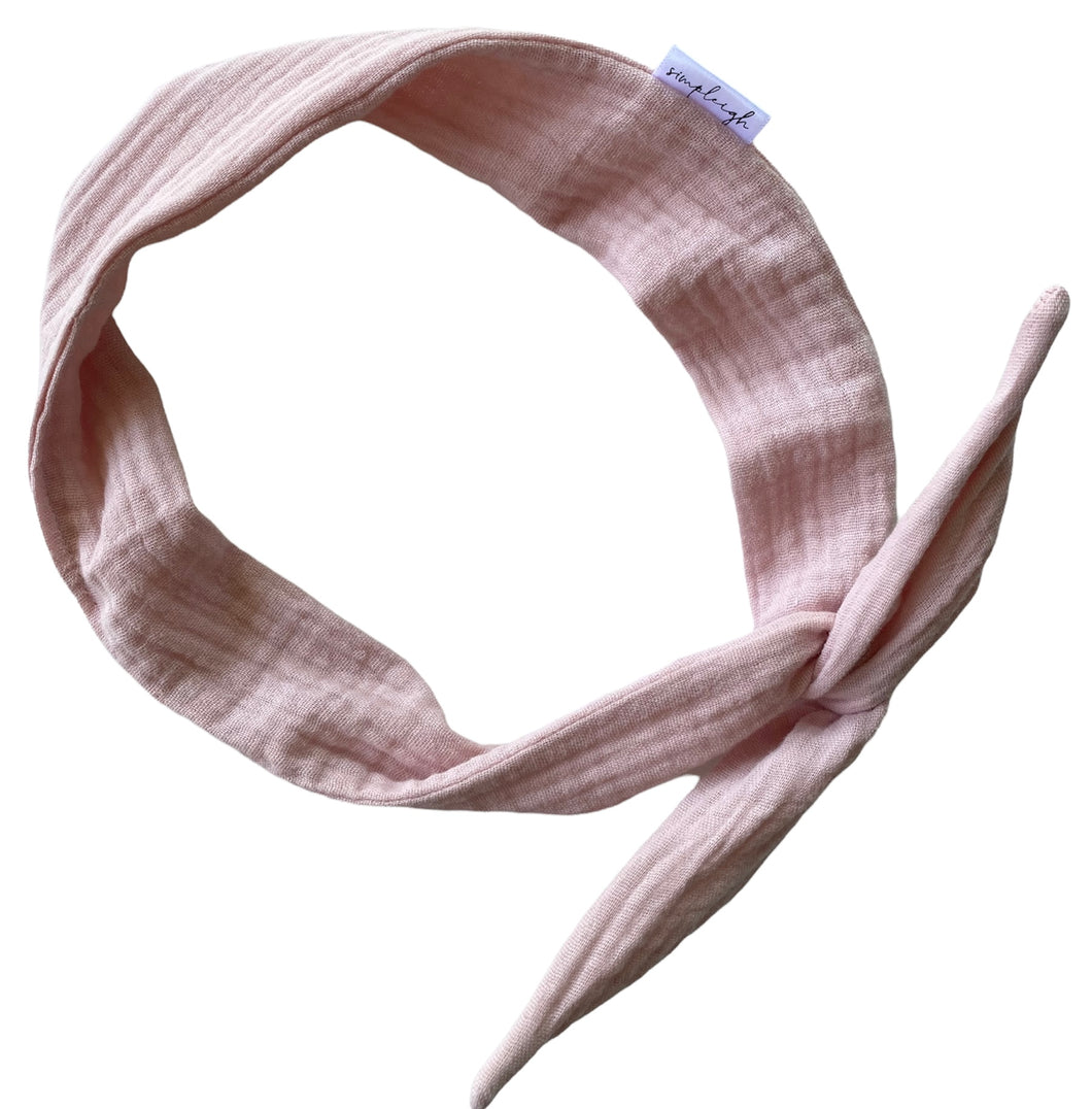 Baby Pink Organic Muslin Hair Wrap w/ Wire