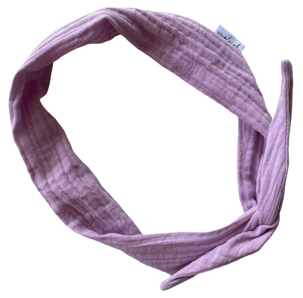 Lilac Organic Muslin Hair Wrap w/ Wire