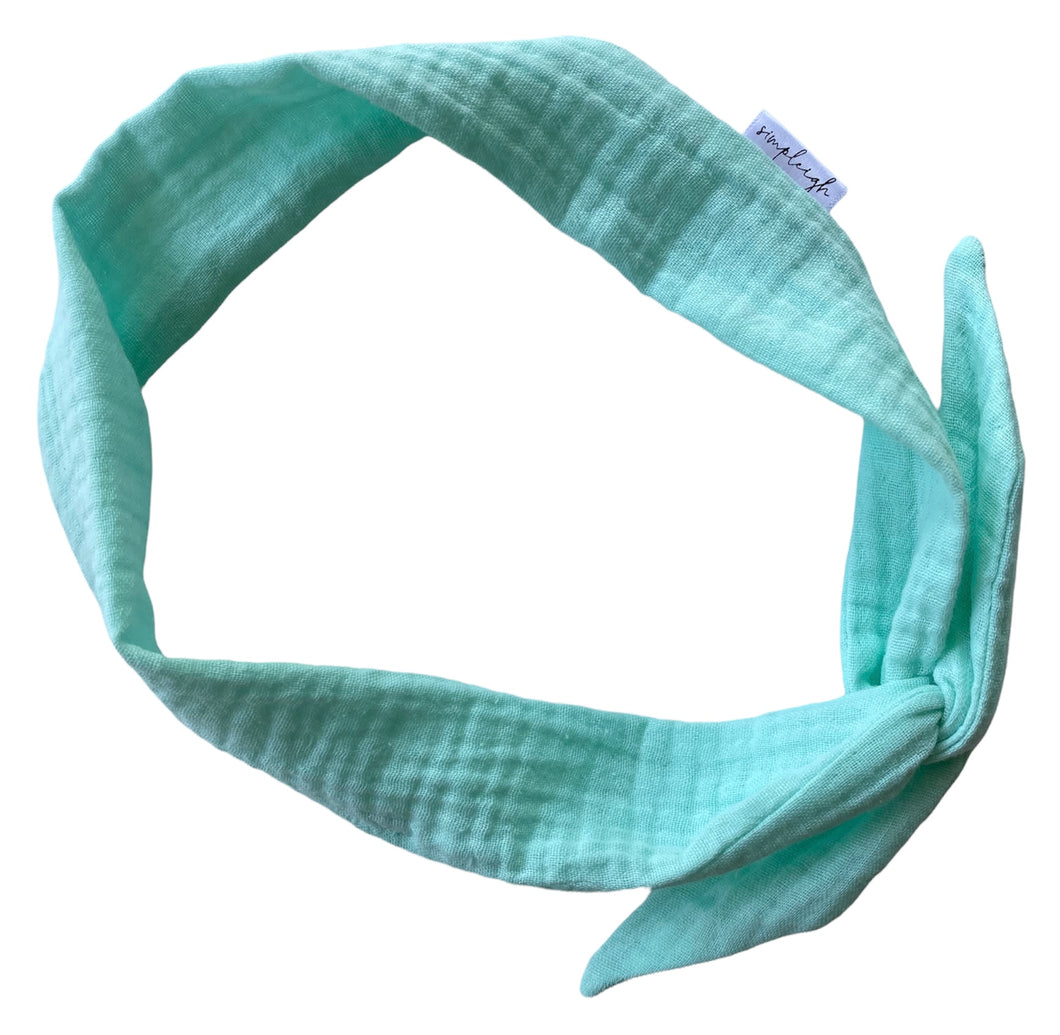 Mint Organic Muslin Hair Wrap w/ Wire