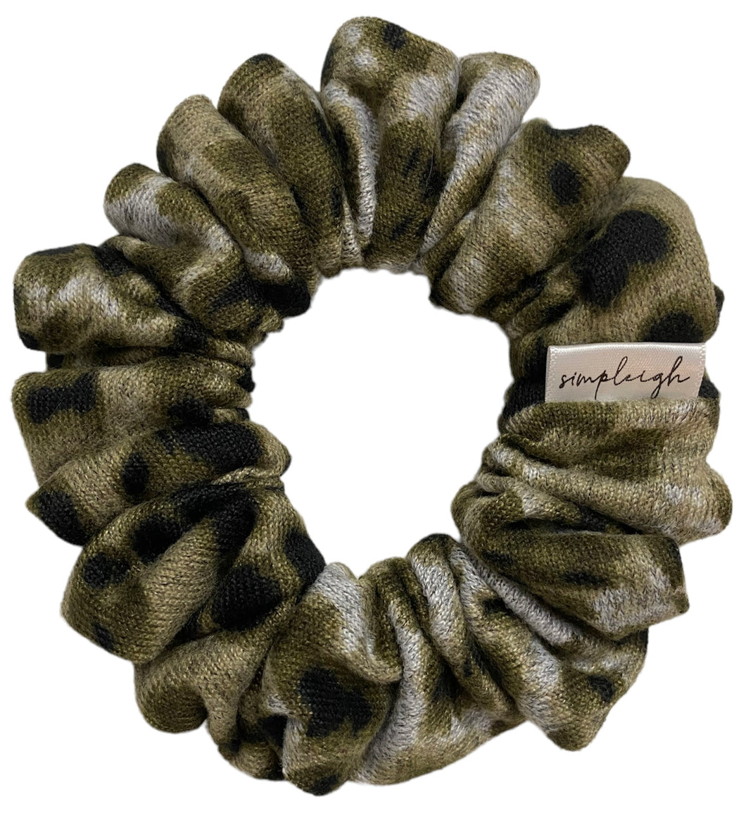 Mosstone Leopard Knit Scrunchie - CLEARANCE