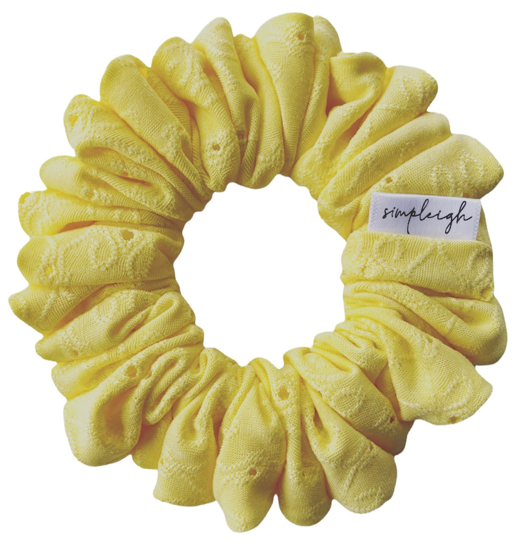 Lemon Eyelet Scrunchie - CLEARANCE