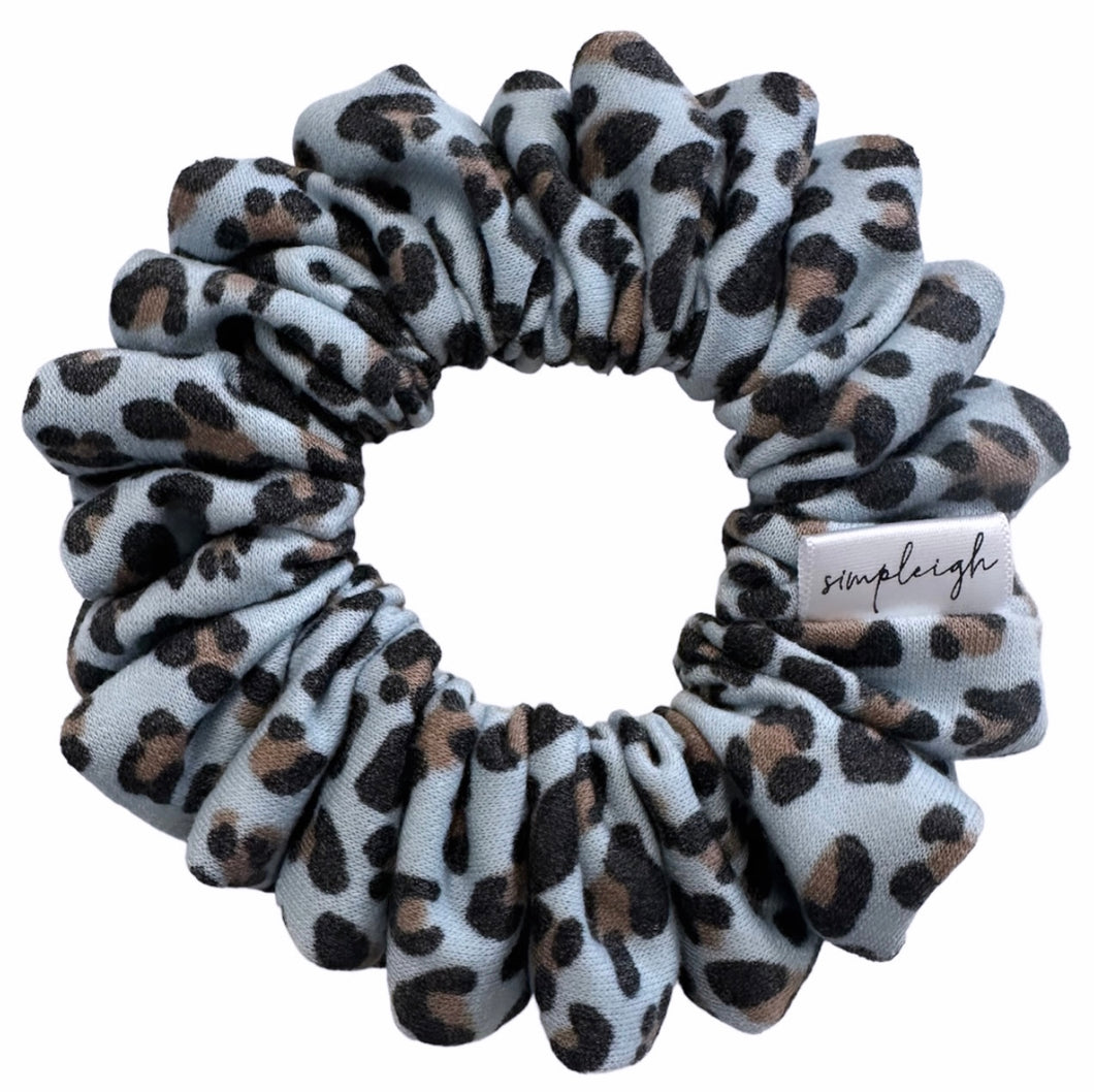 Denim Leopard Scrunchie - CLEARANCE