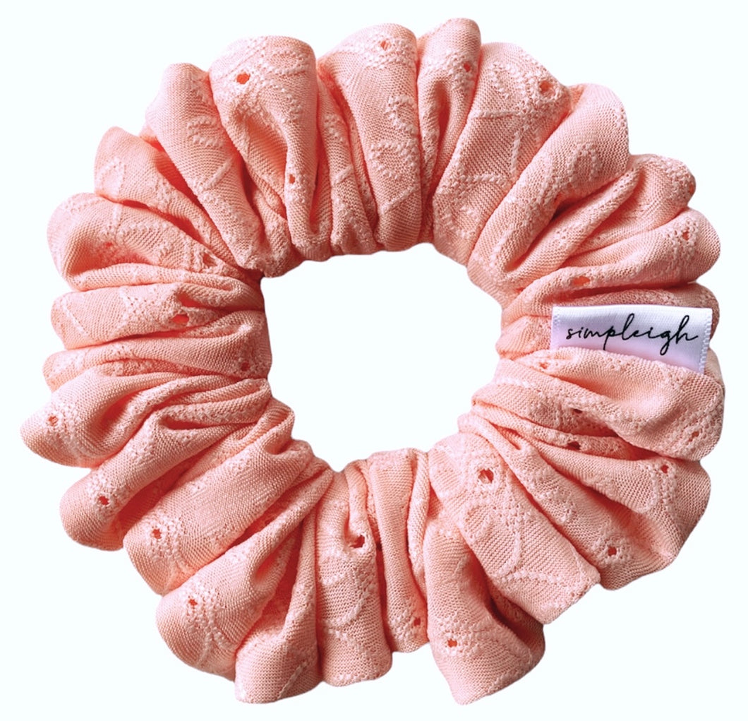 Salmon Eyelet Scrunchie - CLEARANCE