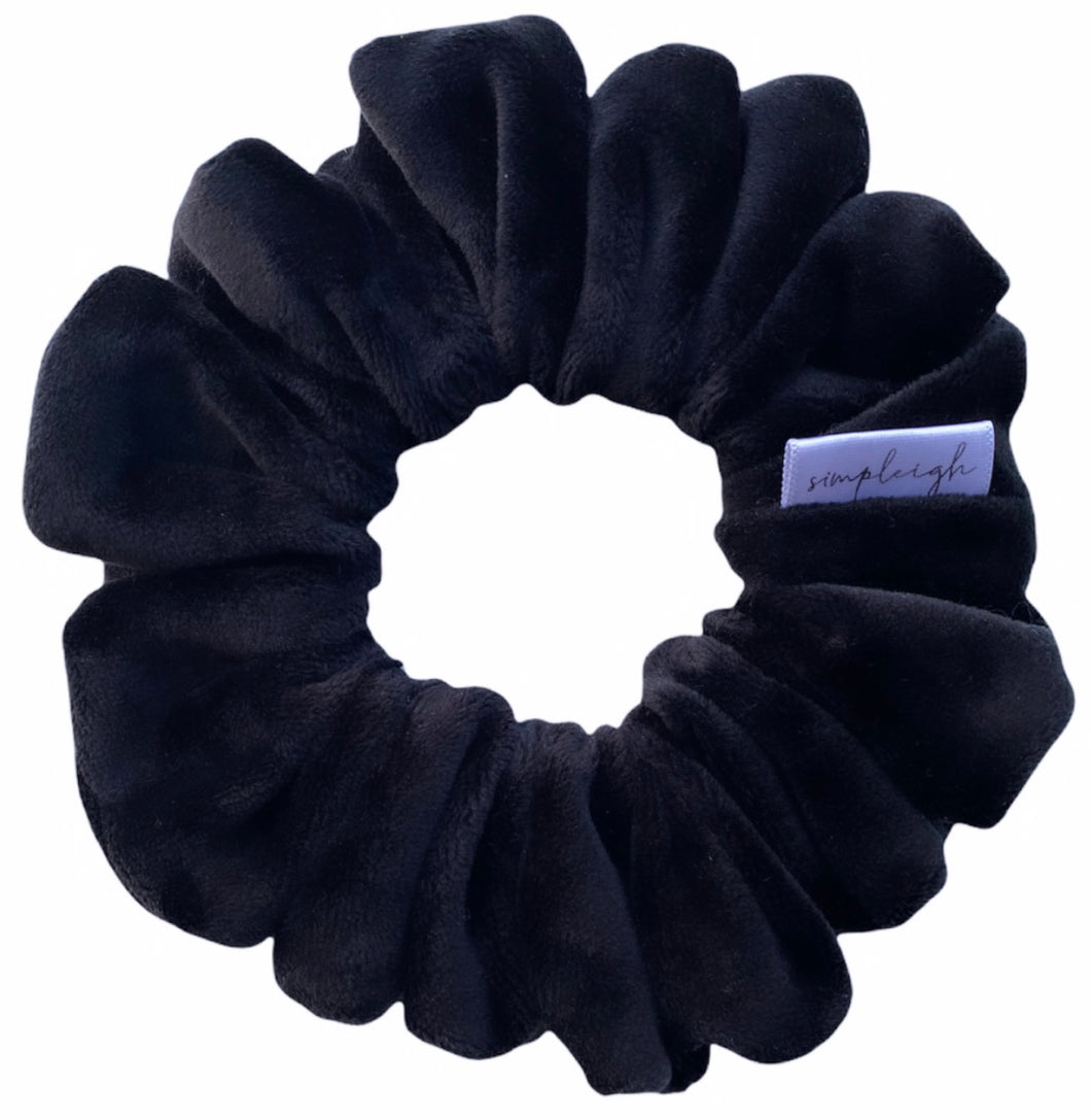 Black Velour Scrunchie - CLEARANCE