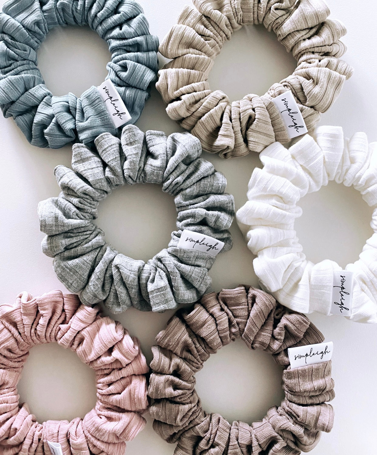 Dusty Rose Bamboo Ribbed Scrunchie - CLEARANCE